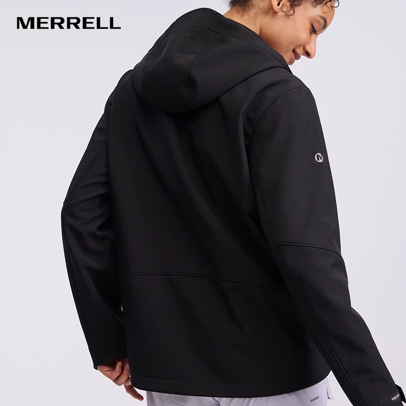 MERRELL迈乐软壳衣户外运动徒步登山加绒保暖防风外套冲锋衣男女 - 图0