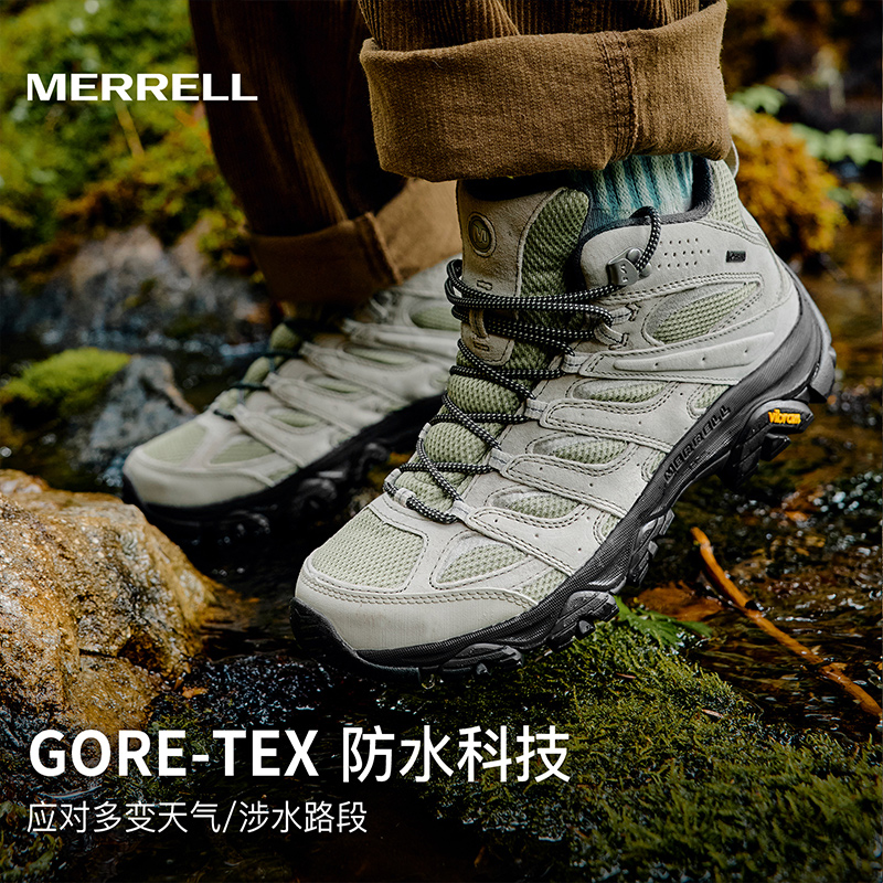 MERRELL迈乐户外运动徒步鞋MOAB3 MID GTX耐磨防水防滑登山鞋男女 - 图0