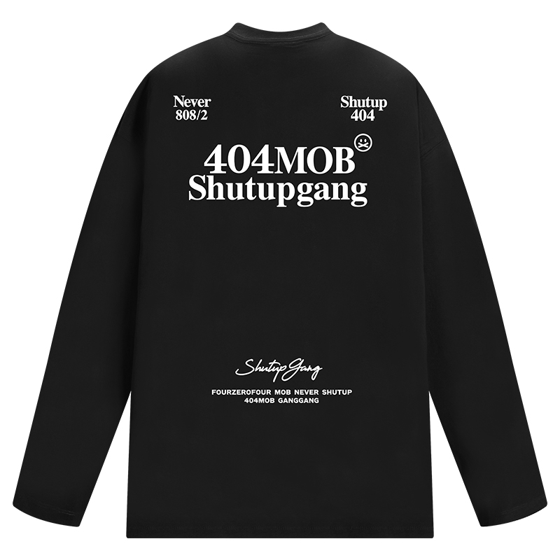 404MOB潮牌字母长袖T恤男女美式宽松重磅春秋情侣纯棉百搭打底衫 - 图3