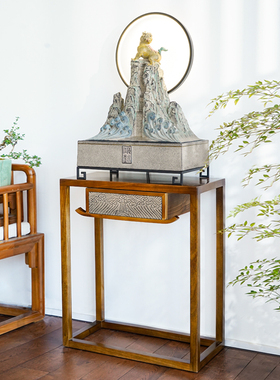 汉韵堂实木置物架客厅茶室展示架摆件室内多功能流水装饰储物底座