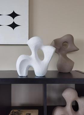 莫比抽象艺术手工陶艺摆件 侘寂风现代简约民宿样板房间装饰礼物