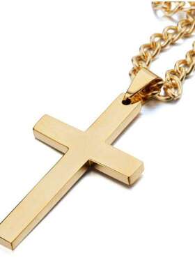 男女金属简约十字架项链吊坠外贸饰品电商热销款链子女