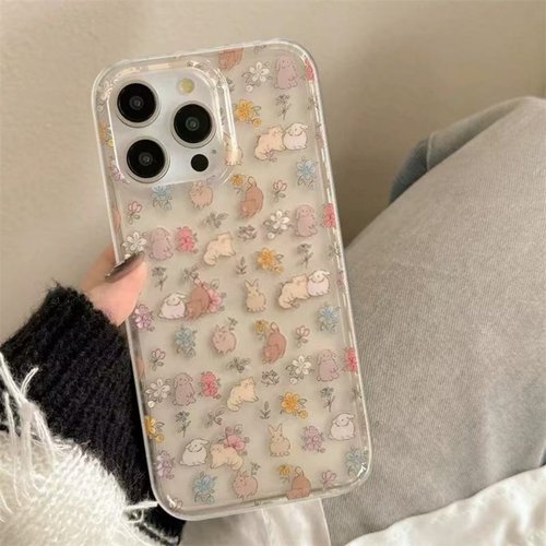 满喆碎花兔子适用于三星s25手机壳s24+/s23ultra/s22/s21F/s20plus保护套note20/s10全包a52a54A23A女新款IMD - 图2