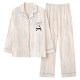 Cat man spring and autumn men pure cotton long sleeve trousers pajamas