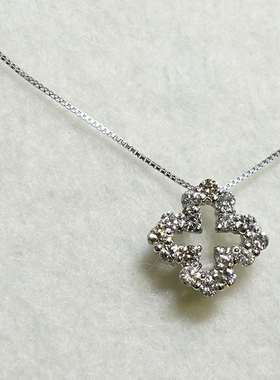 thalatta轻奢铂金钻石0.30ct四叶草锁骨链吊坠闪钻高级项链