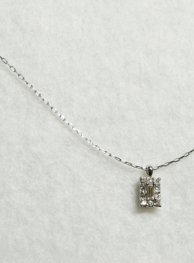 thalatta铂金钻石高级方糖吊坠锁骨链女朋友礼物轻奢时尚项链