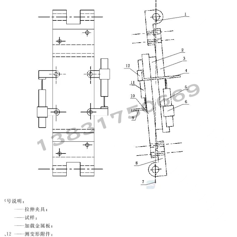 。夹层结构芯子剪切夹具平面强度模量拉剪压剪装置试验试样GBT145 - 图3