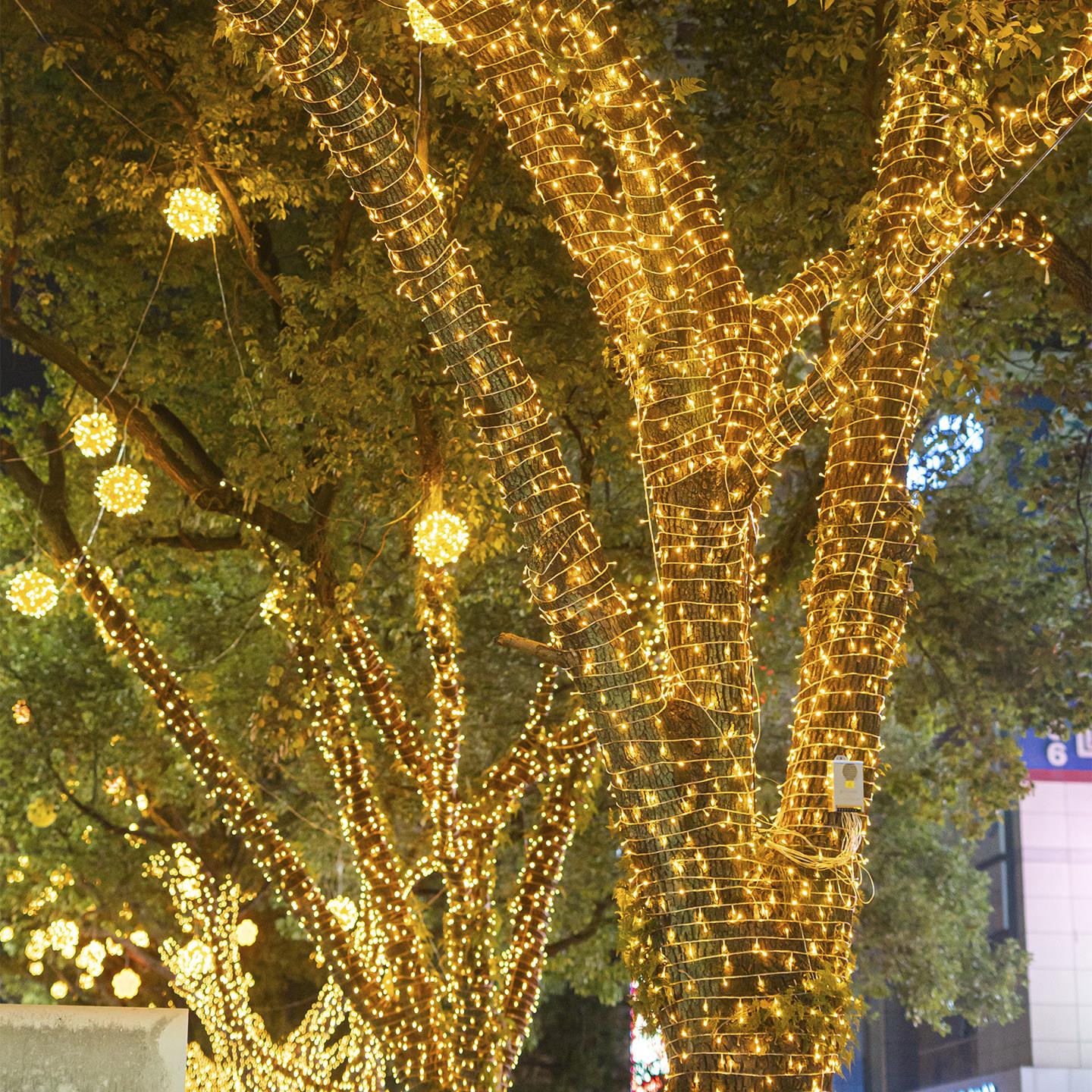 24V low voltage gypsophila colorful string lights waterproof engineering lighting holiday camping decoration solar tree hanging string lights