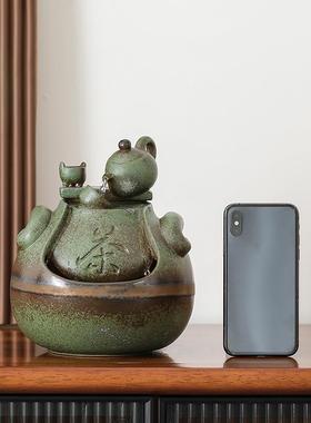 中式招财流水摆件客厅书房茶室流水器循环水中国风创意喷泉水景观