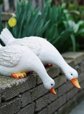 花园装饰户外庭院小鸭子摆件美式田园风别墅小院水池露台布置造景