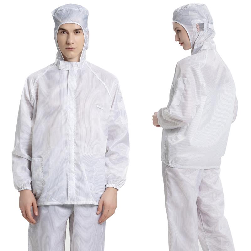 防尘衣透气防静电连帽分体服上衣防尘工作服防岩棉喷漆防护服男女 - 图0