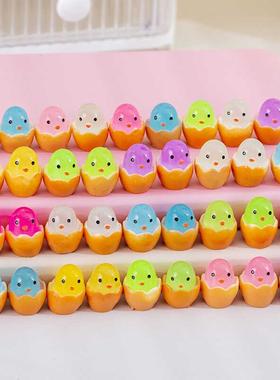 夜光蛋壳小鸡摆件萤光破壳树脂蛋仔桌面玩具小物件装饰品房间创意