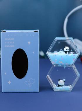 创意双菱形马卡龙布丁色油滴液体沙漏计时器少女心熊猫摆件礼物