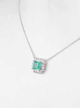 【自营】中古95新祖母绿钻石Pt850/Pt900项链38-41cm