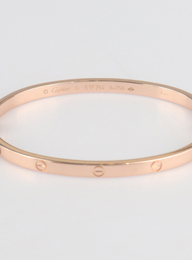 【自营】中古95新Cartier(卡地亚)LOVE窄版手镯小号750玫瑰金16号