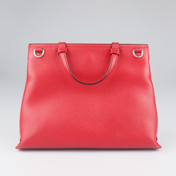 中古9新GUCCI(古驰)BAMBOO DAILY 竹节扣肩背包红色牛皮单肩包,淘宝优惠券,粉丝福利购,淘宝优惠卷