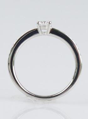 中古95新单颗半圈钻石铂金900戒指54号