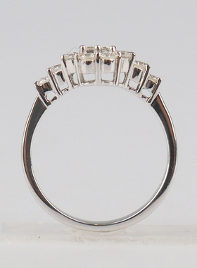 中古95新花型钻石戒指14K白金53号