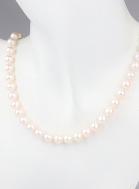 中古95新TASAKI塔思琦海水珍珠项链耳针套装925/K14WG45cm