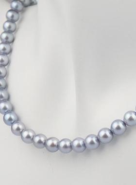 中古95新TASAKI 银灰色海水珍珠串珠项链海水珍珠SILVER44cm项链