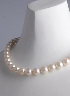中古95新日本进口商品海水珍珠串珠项链海水珍珠K14白金40cm项链