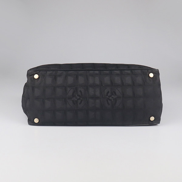 中古VINTAGE新CHANEL(香奈儿)NEW TRAVEL TOTE黑色尼龙托特包,淘宝优惠券,粉丝福利购,淘宝优惠卷