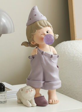 吹泡泡女孩客厅电视柜摆件生日礼物女生闺蜜儿童房家居饰品少女心