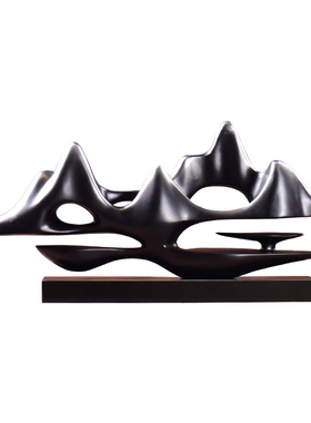 新中式办公室靠山雕塑摆设样板间茶室软装饰品客厅电视柜玄关摆件