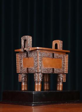 紫铜鼎摆件紫铜司母戊方鼎胜千秋家居中式装饰品公司开业乔迁礼品