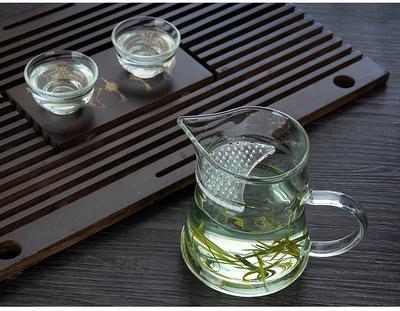 耐热玻璃过滤分茶器加厚月牙公道杯绿茶泡茶杯漏一体办公沏茶杯 - 图3