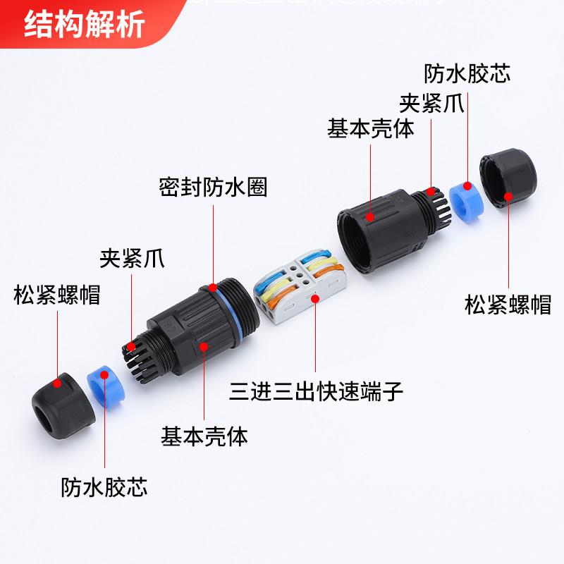 户外防水接线端子快速接头电线连接器电缆电源对接密封防雨防潮盒