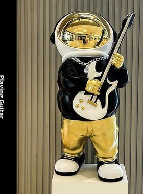 嘻哈电镀面罩音乐太空人大摆件音乐酒吧KTV琴行橱窗展示台装饰品