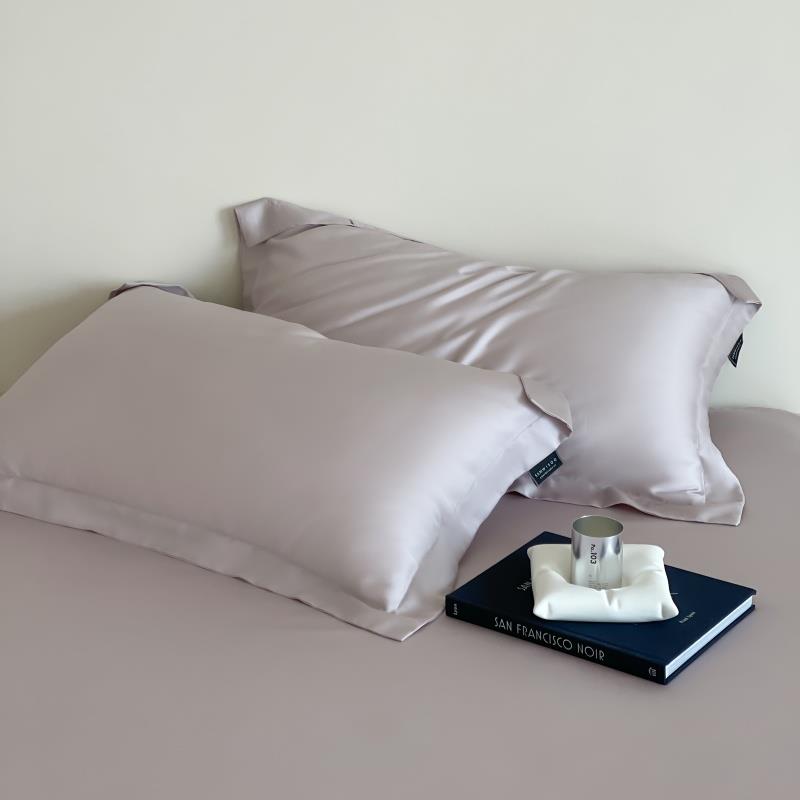 罗兰禧约60S高端莱赛尔纤维天丝枕套单人枕纯色单人枕头套一对装 - 图1