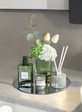 样板房卫生间浴室柜摆件洗手台洗漱套装托盘香薰饰品民宿公寓软装