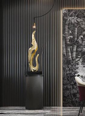 轻奢树脂雕塑摆件艺术装饰品电镀玄关摆饰样板房客厅大厅创意摆设