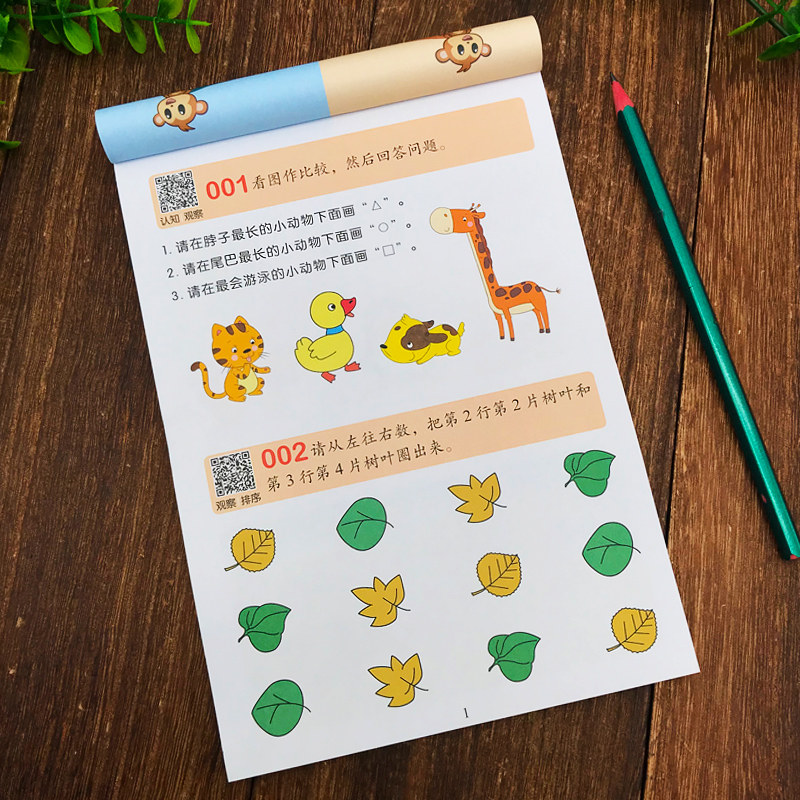 全脑思维游戏365题 少儿早教启蒙绘本适合幼儿园小班中班大班数学作业本练习册一日一练数学作业题益智游戏幼小衔接2-7岁儿童绘本