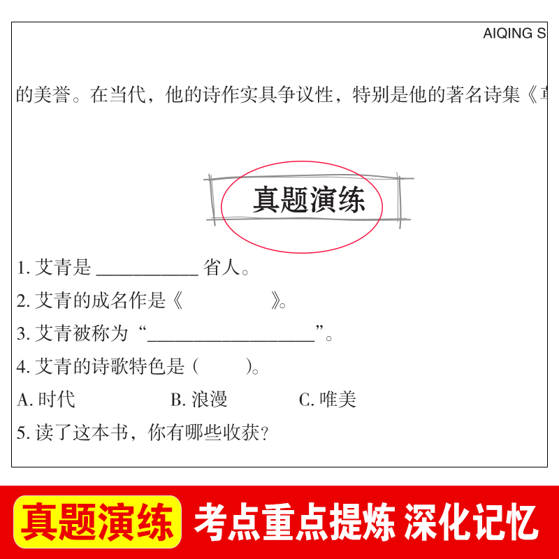 艾青诗选正版原著 天地出版社 初中生九年级上册适读课外阅读书籍9年级经典文学名著人教版 爱情爱青诗选诗集可搭配水浒传 - 图3