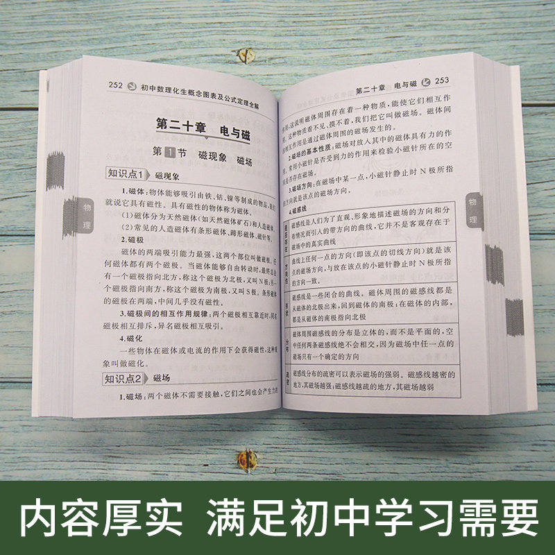 初中数理化生政公式定理大全定律手册人教版数学物理化学生物基础知识全解知识点汇总初一初二初三中考复习资料及考点突破学霸笔记