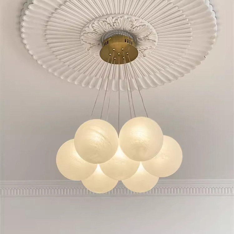 法式奶油风护眼卧室客厅吊灯泡泡玻璃魔豆气球星球儿童房月球灯具,淘宝优惠券,粉丝福利购,淘宝优惠卷