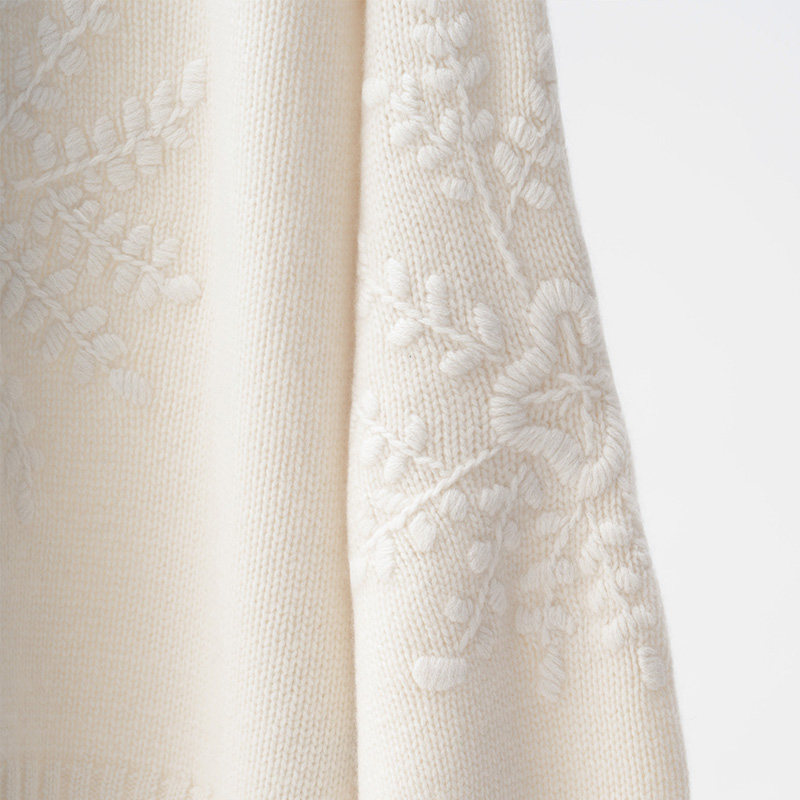 门里门外青绒/白色灯笼袖羊绒套衫25S95302,淘宝优惠券,粉丝福利购,淘宝优惠卷