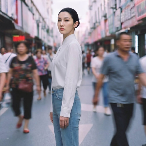 门里门外白色贴边立领衬衫BR26CS0482A - 图2