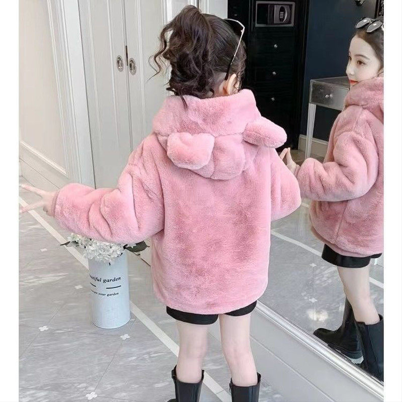 女童加厚仿皮草棉服外套冬装保暖中长款加绒可爱新款宝宝,淘宝优惠券,粉丝福利购,淘宝优惠卷