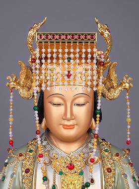 台湾纯铜贴金妈祖神像家用供奉湄洲海神妈祖娘娘天上圣母桌面摆件