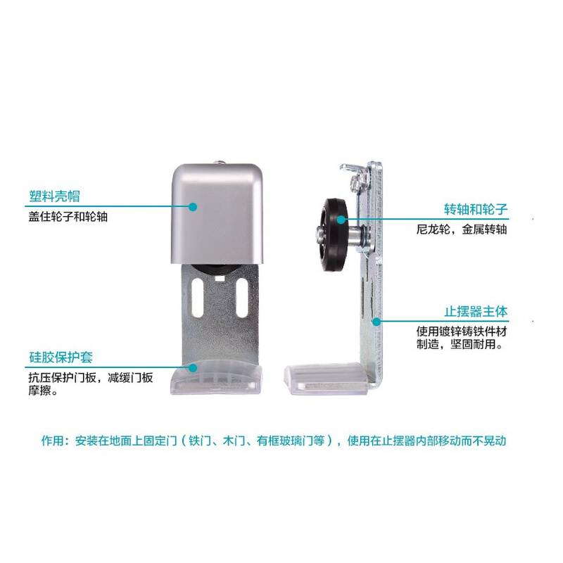 。包邮自动门可调地轮 感应门固定器 大号有框门止摆器玻璃门导向 - 图3