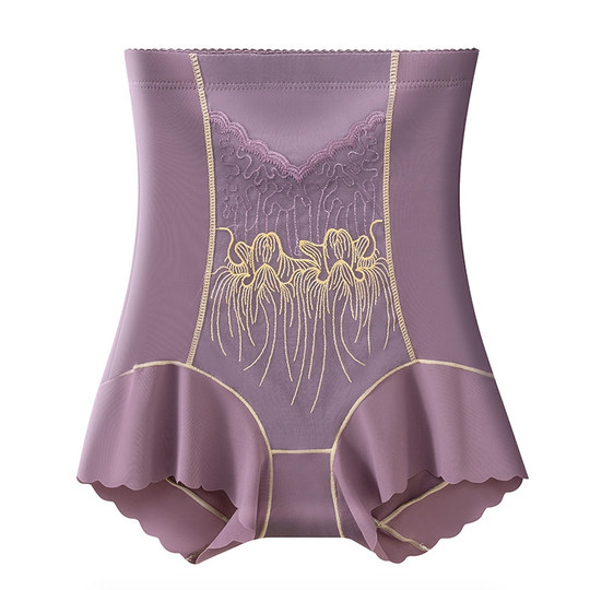 Belly Control Pants Body Sculpting Thin Style Hot Style Seamless Breathable Women's Underwear Sculpting Exquisitely Embroidered High Waist K21