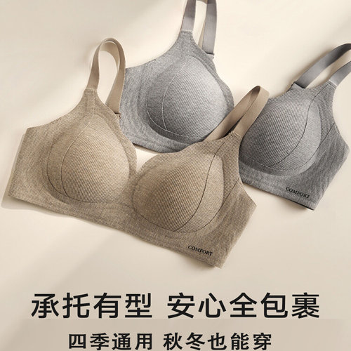 无痕秋冬收副乳防外扩上托无钢圈软支撑文胸罩内衣女小胸聚拢6639 - 图0