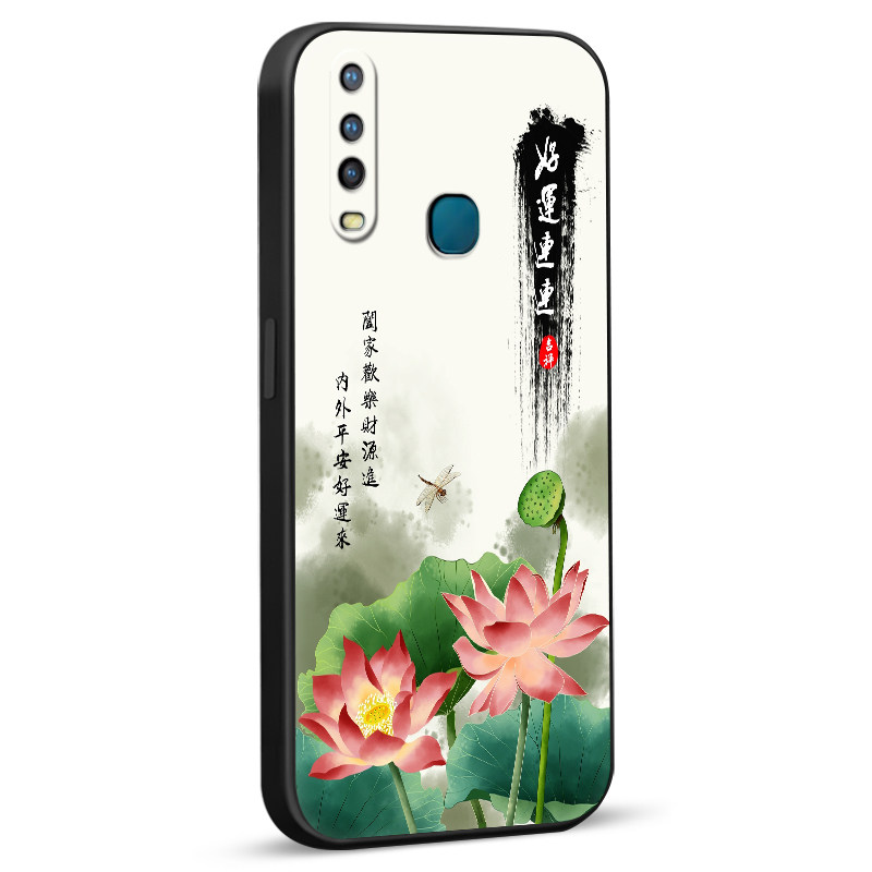 适用vivoy3s直边手机壳v1901a全包保护套vovoy17软硅胶新款外壳vivi维沃u3x防摔男女民族风y15超好看y3时尚潮