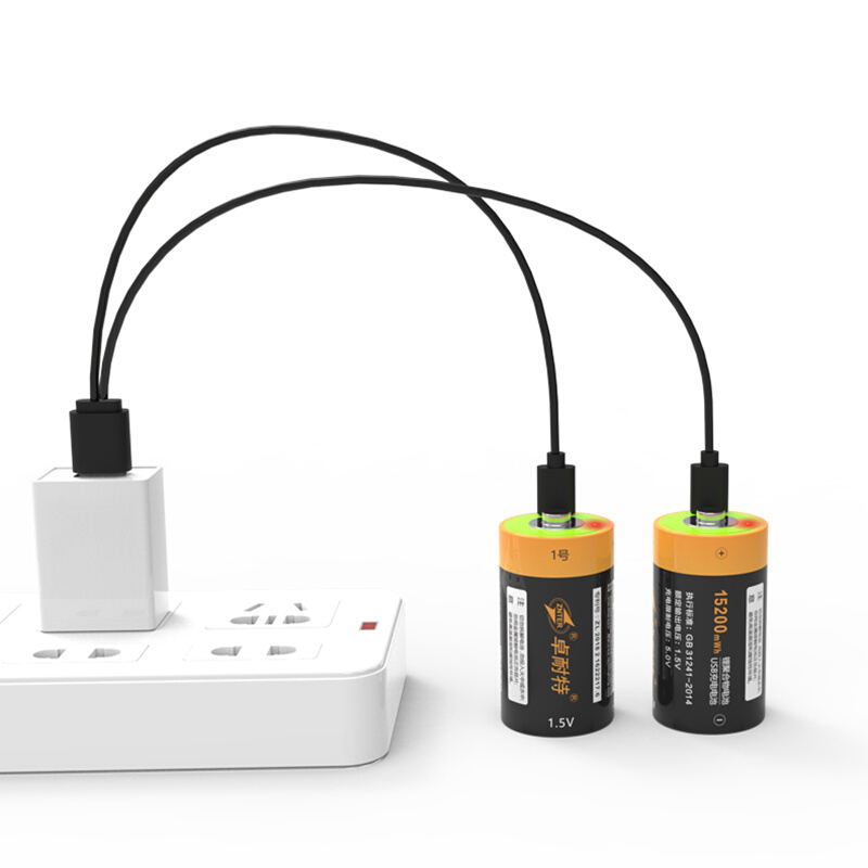 卓耐特1号电池可充电1.5v大容量了r20一号充电锂电池热水器燃气灶 - 图2