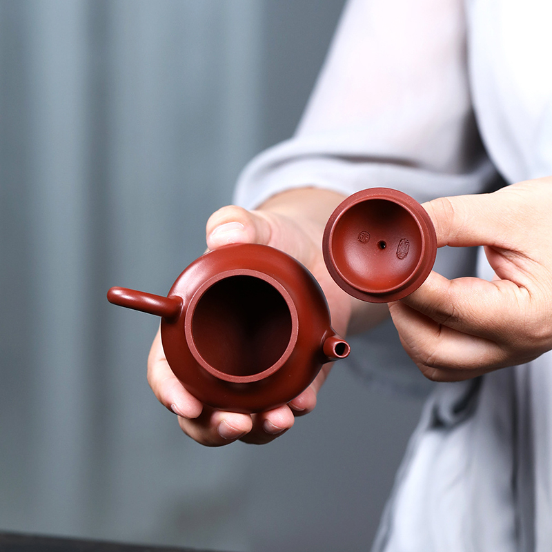 宜兴紫砂壶原矿大红袍全手工君德80ML小品自用雅器功夫泡茶壶茶具
