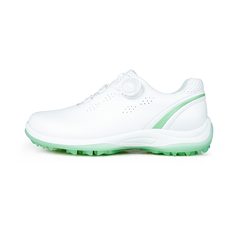 高尔夫球鞋女士防水防滑深齿鞋钉运动鞋旋钮鞋带透气超纤皮女鞋子 - 图2